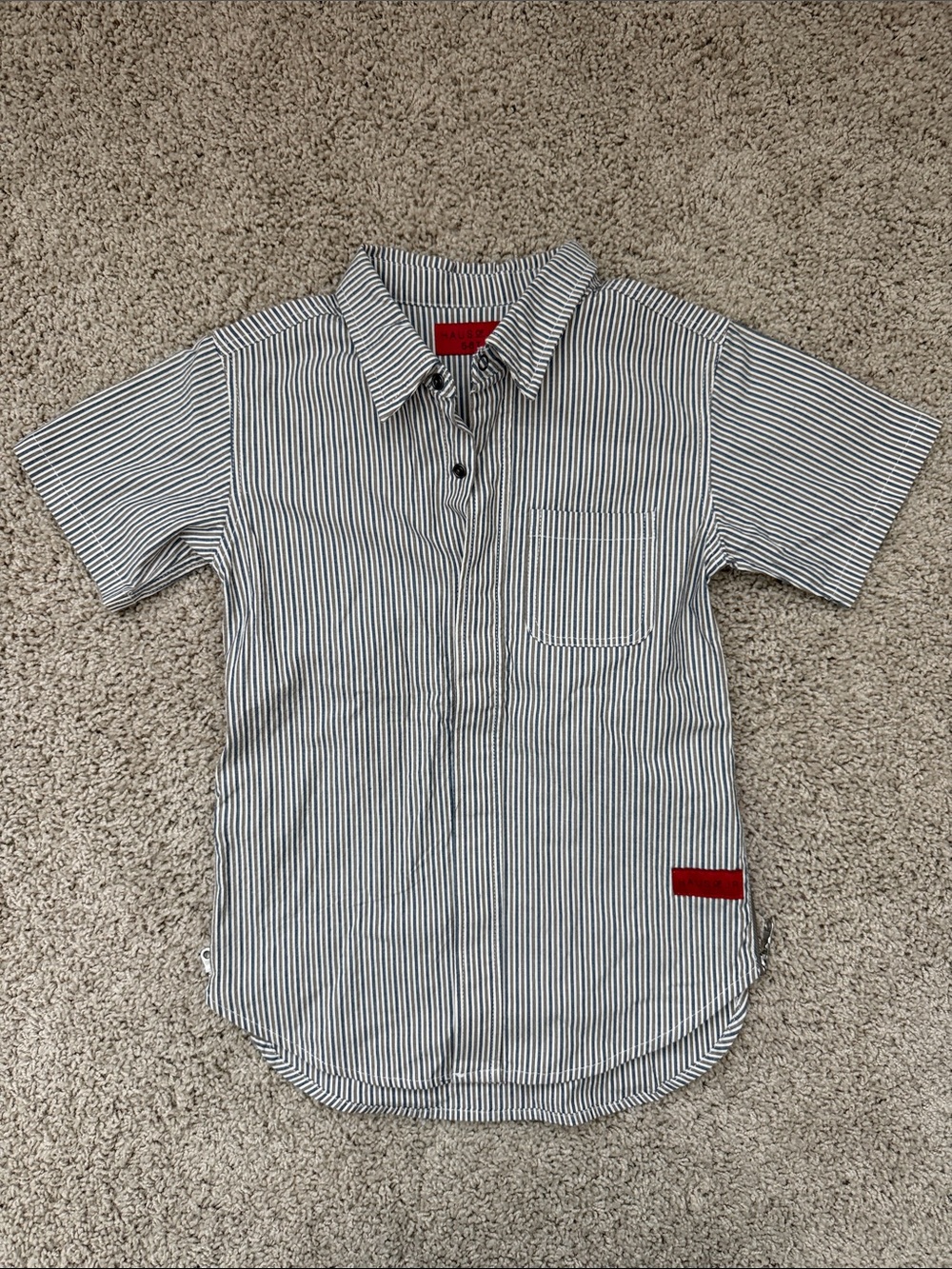 Haus of JR Kids Striped Short-Sleeve Button Down Shirt Size 5-6T